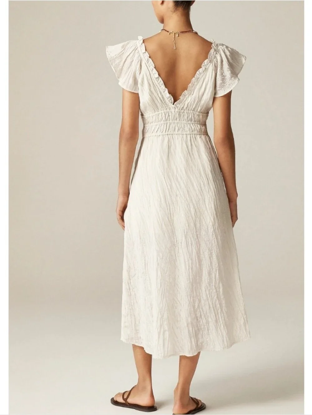 J. Crew Palermo Dress in Viscose-Blend Crinkle